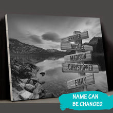 Load image into Gallery viewer, Mountain Lake Multi-Names Premium Canvas Poster