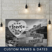 Load image into Gallery viewer, Mountain Lake  All of Me Loves All of You Multi-Names Premium Canvas Poster