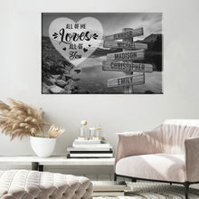 Load image into Gallery viewer, Mountain Lake  All of Me Loves All of You Multi-Names Premium Canvas Poster