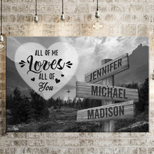 Load image into Gallery viewer, Mountain Range All of Me Loves All of You Multi-Names Premium Canvas