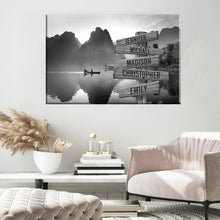Load image into Gallery viewer, Mountain River Multi-Names Premium Canvas Poster