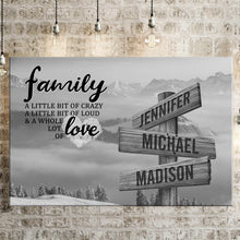 Load image into Gallery viewer, Mountains and clouds A Little Whole Lot of Love Multi-Names Premium Canvas Poster