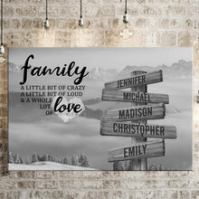 Load image into Gallery viewer, Mountains and clouds A Little Whole Lot of Love Multi-Names Premium Canvas Poster