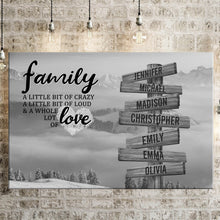 Load image into Gallery viewer, Mountains and clouds A Little Whole Lot of Love Multi-Names Premium Canvas Poster