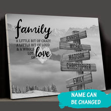 Load image into Gallery viewer, Mountains and clouds A Little Whole Lot of Love Multi-Names Premium Canvas Poster