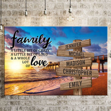Load image into Gallery viewer, Ocean Pier Color A Little Whole Lot of Love Multi-Names Premium Canvas Poster