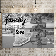 Load image into Gallery viewer, Ocean Sunset A Little Whole Lot of Love Multi-Names Premium Canvas