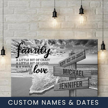Load image into Gallery viewer, Ocean Sunset A Little Whole Lot of Love Multi-Names Premium Canvas
