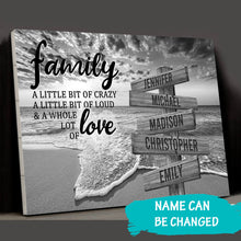 Load image into Gallery viewer, Ocean Sunset A Little Whole Lot of Love Multi-Names Premium Canvas