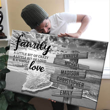 Load image into Gallery viewer, Ocean Sunset A Little Whole Lot of Love Multi-Names Premium Canvas