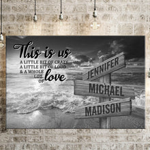 Load image into Gallery viewer, Ocean Sunset  Personalized "THIS IS US" Multi-Names Premium Canvas Poster