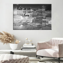 Load image into Gallery viewer, Ocean Sunset  Personalized "THIS IS US" Multi-Names Premium Canvas Poster