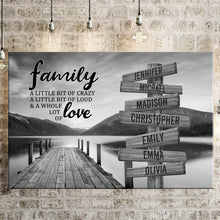 Load image into Gallery viewer, River Pier A Little Whole Lot of Love Multi-Names Premium Canvas (Framed)