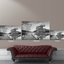 Load image into Gallery viewer, River Pier "Being A Family Means You Will Love And Be Loved" Multi-Names Premium Canvas Poster