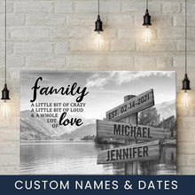 Load image into Gallery viewer, Riverside Scenery A Little Whole Lot of Love Multi-Names Premium Canvas Poster
