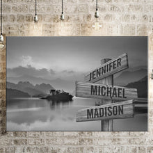 Load image into Gallery viewer, Riverside Sunset Multi-Names Premium Canvas Poster
