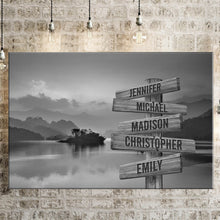 Load image into Gallery viewer, Riverside Sunset Multi-Names Premium Canvas