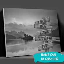Load image into Gallery viewer, Riverside Sunset Multi-Names Premium Canvas Poster