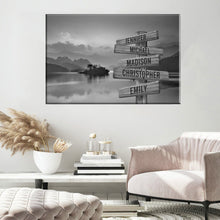 Load image into Gallery viewer, Riverside Sunset Multi-Names Premium Canvas Poster