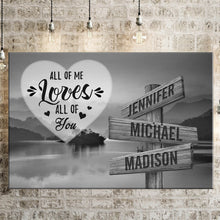 Load image into Gallery viewer, Riverside Sunset All of Me Loves All of You Multi-Names Premium Canvas Poster
