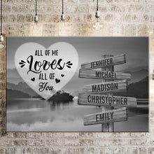 Load image into Gallery viewer, Riverside Sunset All of Me Loves All of You Multi-Names Premium Canvas Poster