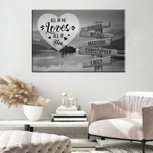 Load image into Gallery viewer, Riverside Sunset All of Me Loves All of You Multi-Names Premium Canvas Poster