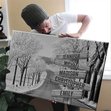 Load image into Gallery viewer, Road Snow Scene Multi-Names Premium Canvas