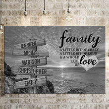 Load image into Gallery viewer, Sea Sunrises  A Little Whole Lot of Love Multi-Names Premium Canvas Poster