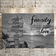 Load image into Gallery viewer, Sea Sunrises  A Little Whole Lot of Love Multi-Names Premium Canvas Poster