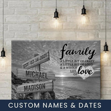 Load image into Gallery viewer, Sea Sunrises  A Little Whole Lot of Love Multi-Names Premium Canvas