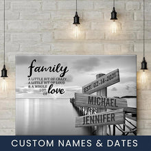 Load image into Gallery viewer, Seaside Bridge A Little Whole Lot of Love Multi-Names Premium Canvas