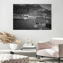 Load image into Gallery viewer, Seaside Dusk A Little Whole Lot of Love Multi-Names Premium Canvas Poster