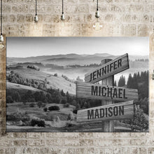 Load image into Gallery viewer, Summer Sunset Mountain Multi-Names Premium Canvas
