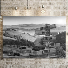Load image into Gallery viewer, Summer Sunset Mountain Multi-Names Premium Canvas