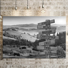 Load image into Gallery viewer, Summer Sunset Mountain Multi-Names Premium Canvas