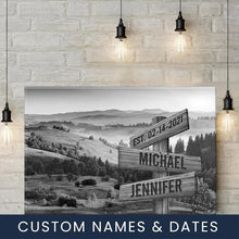Load image into Gallery viewer, Summer Sunset Mountain Multi-Names Premium Canvas