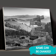 Load image into Gallery viewer, Summer Sunset Mountain Multi-Names Premium Canvas