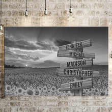 Load image into Gallery viewer, Sunflower Sunset Multi-Names Premium Canvas