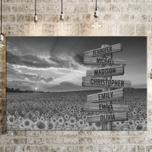 Load image into Gallery viewer, Sunflower Sunset Multi-Names Premium Canvas