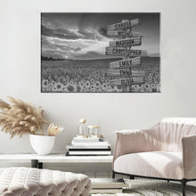 Load image into Gallery viewer, Sunflower Sunset Multi-Names Premium Canvas