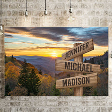 Load image into Gallery viewer, Sunrise on Mountain Color Multi-Names Premium Canvas Poster