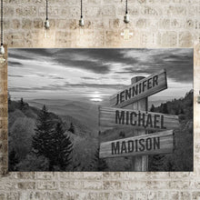 Load image into Gallery viewer, Sunrise on Mountain Multi-Names Premium Canvas