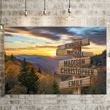 Load image into Gallery viewer, Sunrise on Mountain Color Multi-Names Premium Canvas Poster