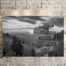 Load image into Gallery viewer, Sunrise on Mountain Multi-Names Premium Canvas Poster