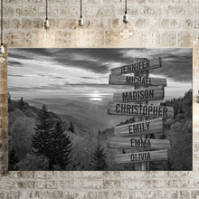 Load image into Gallery viewer, Sunrise on Mountain Multi-Names Premium Canvas Poster