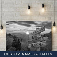 Load image into Gallery viewer, Sunrise on Mountain Multi-Names Premium Canvas Poster