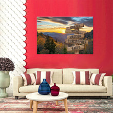 Load image into Gallery viewer, Sunrise on Mountain Color Multi-Names Premium Canvas Poster