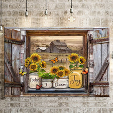Load image into Gallery viewer, Window Sill Sunflower Canvas Painting, Flower & Butterfly Posters And Prints