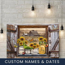 Load image into Gallery viewer, Window Sill Sunflower Framed Canvas Painting, Wall Art Prints