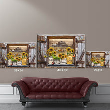 Load image into Gallery viewer, Window Sill Sunflower Canvas Painting, Flower & Butterfly Posters And Prints